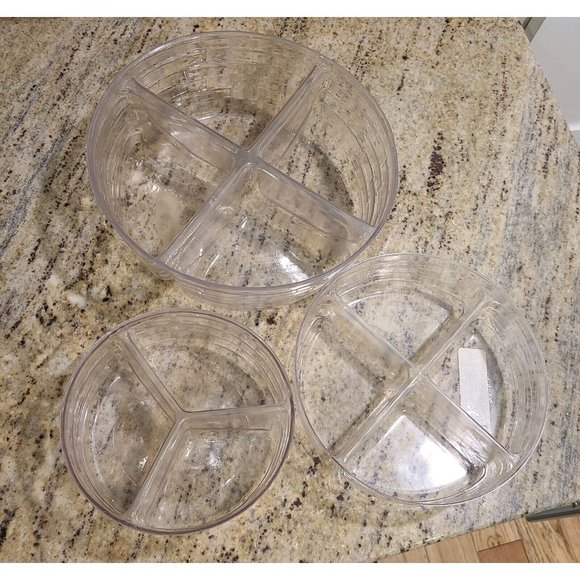 Longaberger Basket 4-Way & 3 Way Divided Protectors. Lot of 3 Clear Dividers - Picture 1 of 9